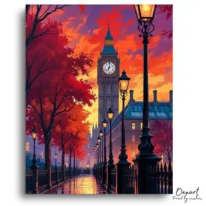Vibrant London Autumn Evening - Paint by Numbers Kit