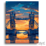 Vibrant London Bridge Sunset - Paint by Numbers Kit