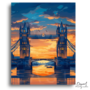 Vibrant London Bridge Sunset - Paint by Numbers Kit