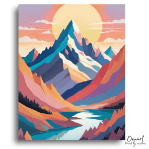 Vibrant Mountain Sunset - Paint by Numbers Kit