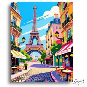 Vibrant Paris Eiffel Tower Charm - Paint by Numbers Kit