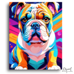 Vibrant Pop Art Bulldog - Paint by Numbers Kit