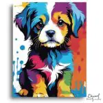 Vibrant Pop Art Puppy - Paint by Numbers Kit