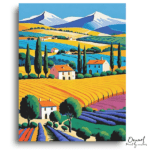 Vibrant Provence Lavender Landscape - Paint by Numbers Kit