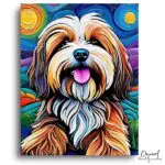 Vibrant Pup in Starry Style - Paint by Numbers Kit