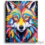 Vibrant Rainbow Wolf Art - Paint by Numbers Kit