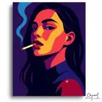 Vibrant Smoking Woman - Paint by Numbers Kit