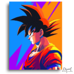 Vibrant Spiky-Haired Warrior Portrait - Paint by Numbers Kit