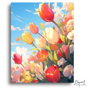 Vibrant Spring Tulip Garden - Paint by Numbers Kit