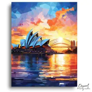 Vibrant Sydney Harbour Sunset - Paint by Numbers Kit