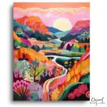 Vibrant Valley Sunset - Paint by Numbers Kit