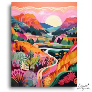 Vibrant Valley Sunset - Paint by Numbers Kit