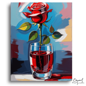 Vivid Rose & Wine Glass - Paint by Numbers Kit