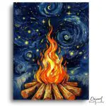 Warm Campfire Starry Night - Paint by Numbers Kit