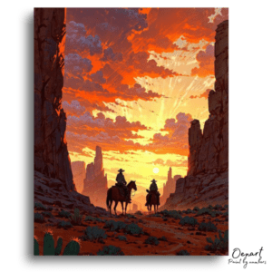 Western Sunset Horse Ride - Paint by Numbers Kit