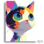 Whimsical Rainbow Cat Stare - Paint by Numbers Kit