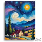 Whimsical Starry Countryside - Paint by Numbers Kit
