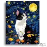 Whiskers Under Van Gogh Sky - Paint by Numbers Kit