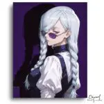 White-Haired Girl Purple Shades - Paint by Numbers Kit
