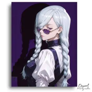 White-Haired Girl Purple Shades - Paint by Numbers Kit