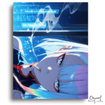 White Haired Girl Smoking Cyberpunk - Paint by Numbers Kit