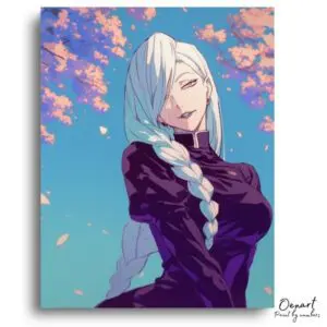 White-Haired Girl Under Blossoms - Paint by Numbers Kit