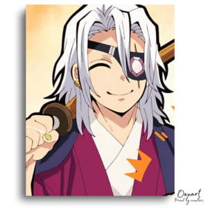 White-Haired Smiling Blade Wielder - Paint by Numbers Kit