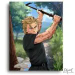 Youth Wielding Farm Tool - Paint by Numbers Kit