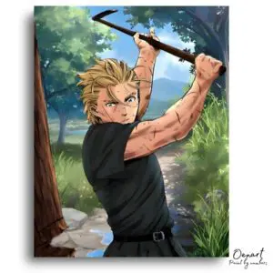 Youth Wielding Farm Tool - Paint by Numbers Kit