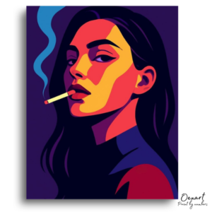 Bold Woman Smoking Portrait - Paint by Numbers Kit