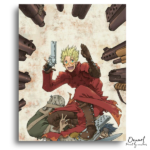 Cheerful Blond Gunman Amidst Weapons - Paint by Numbers Kit