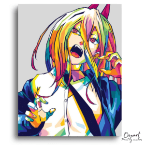 Colorful Fanged Demon Girl - Paint by Numbers Kit