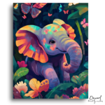 Colorful Jungle Elephant - Paint by Numbers Kit