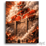 Colossal Fiery Wall Attack - Paint by Numbers Kit