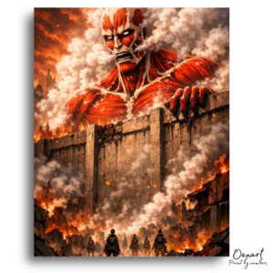 Colossal Fiery Wall Attack - Paint by Numbers Kit