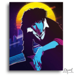 Cool Figure, Neon City Sunset - Paint by Numbers Kit
