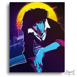 Cool Figure, Neon City Sunset - Paint by Numbers Kit