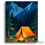 Cozy Mountain Campfire Night - Paint by Numbers Kit