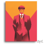 Dapper Man in Crimson Suit - Paint by Numbers Kit