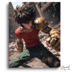 Determined Warrior in Golden Armor - Paint by Numbers Kit