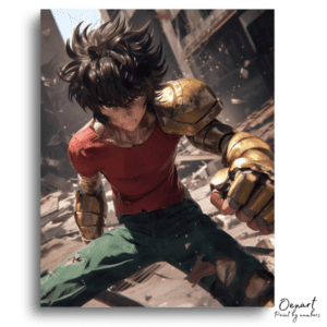 Determined Warrior in Golden Armor - Paint by Numbers Kit