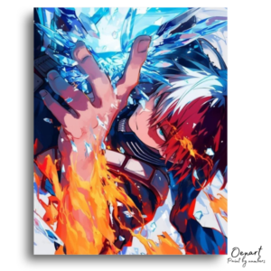 Dual Power Anime Boy - Paint by Numbers Kit