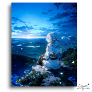 Elf Girl's Serene Twilight Vista - Paint by Numbers Kit
