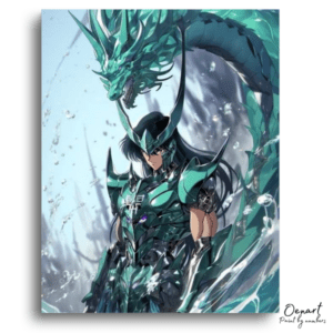 Emerald Warrior and Dragon Spirit - Paint by Numbers Kit