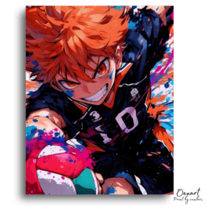 Energetic Spiky-Haired Athlete - Paint by Numbers Kit