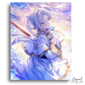 Ethereal Elf Girl with Blue Flower - Paint by Numbers Kit