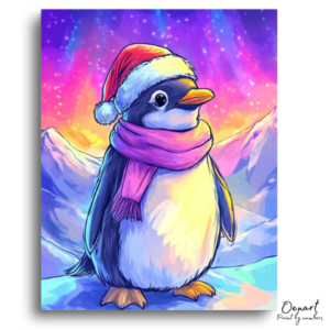 Festive Penguin Winter Wonderland - Paint by Numbers Kit