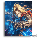 Fierce Automail Warrior with Lightning - Paint by Numbers Kit