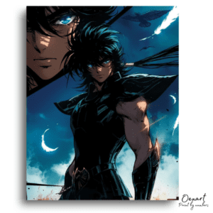 Fierce Blue Eyes, Dark Armor - Paint by Numbers Kit