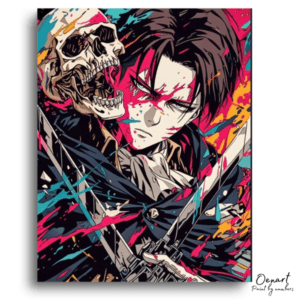 Fierce Swordsman and Skull - Paint by Numbers Kit